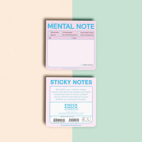 Knock Knock Mental Note Sticky Notes | Pastel Edition