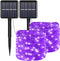 YAOZHOU Solar Christmas Halloween String Lights Purple Outdoor Waterproof 2Pack Total 200Led