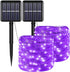 YAOZHOU Solar Christmas Halloween String Lights Purple Outdoor Waterproof 2Pack Total 200Led