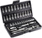 YUFANYA 46PCS 1/4 inch Drive Socket Set, Metric Ratchet Wrench with 4-14mm CR-V Sockets, Mechanic Tool Kits