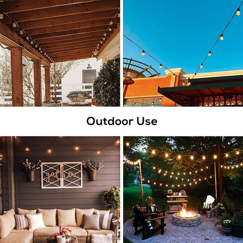 51FT 17 18 Dimmable Bulb Banord Outdoor Shatterproof LED String Lights, Waterproof Hanging Sockets with x LED Garden