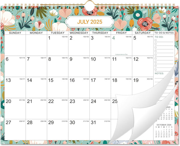 Calendar 2026 - 18 Months Wall Calendar from July 2025 to December 2026, 14.8" x 11.4" with Julian Date