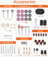 HARDELL 227pcs Rotary Tool Accessories Kit, 1/8"(3.2mm) Diameter Shanks, Universal Fitment for Cutting, Polishing,