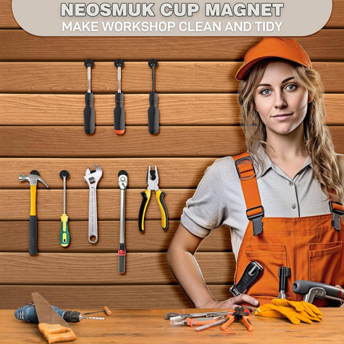Neosmuk Magnets with Screws, 40lbs Strong Neodymium Disc Magnet with Holes, Heavy Duty Round Magnet