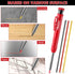 Hiboom 2 Pcs Carpenter Mechanical Pencils Marker: 18 Pcs Refills with Built-in Sharpener for Woodworking