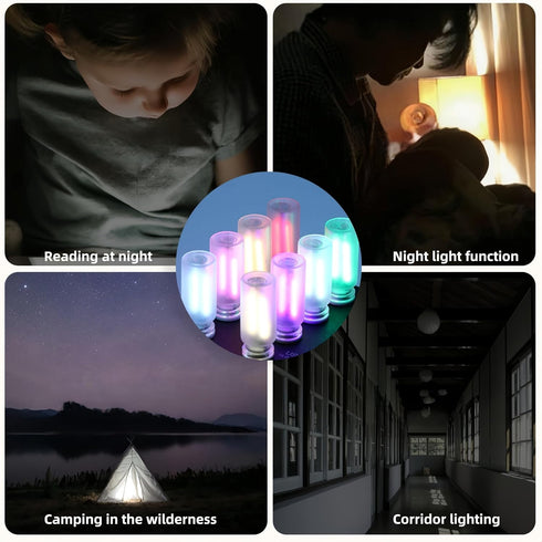 Dimmable Retro Touch Lamp - USB Powered Mood Light with Brightness, Frosted Glass Design for Bedroom/Camping/Car Decor