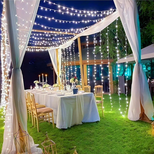 Wotilzeen 100FT 300 8 LED Christmas String Lights Outdoor Tree Lights Green Wire Twinkle Lights for Bedroom with Modes