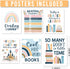 Hadley Designs 6 Reading Strategies Motivational Posters for Classroom, Boho Wall Decor, Read Corner Library Sign