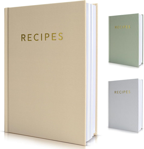 ZICOTO Aesthetic Blank Recipe Book with Waterproof Cover, Perfect Notebook to Organize Your Recipes