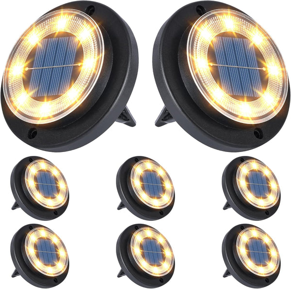 Flacchi Solar Lights Outdoor Waterproof - 2-in-1 Solar Powered Ground Lights Outdoor
