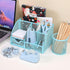 Set, 1000pcs SKYDUE Blue Office Supplies Office Desk Accessories, Mesh Desk Organizer, Stapler, Tape Dispenser