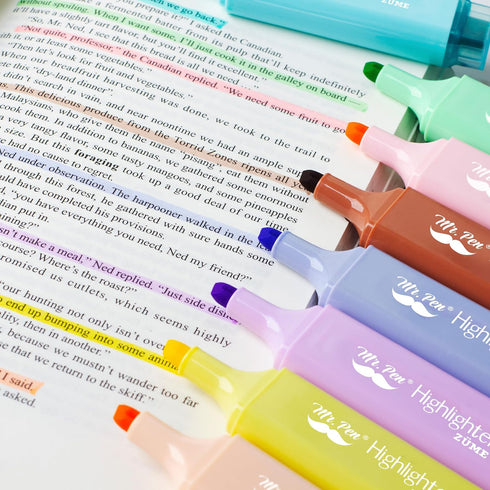 Mr. Pen Pastel Highlighter, 8 pcs Tank Style, Chisel Tip, No Bleed Bible Highlighter for School Supplies