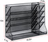 Wall Mounted 4 Tier File Organizer, Durable Adjustable Metal Vertical Hanging with 4 Pen Slots for Office, Black