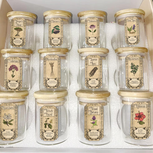 72Pcs Jars(herb72) Herb Stickers Lables for Jars Vintage Spice Apothecary Herb Spice Labels Stickers Spices Sticker