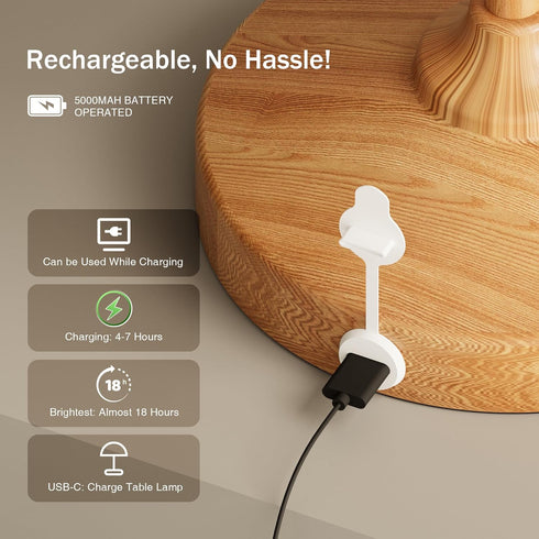 Lamp,5000mAh Dimmable Dawnwake Table Lamp Cordless Lamp,Outdoor Waterproof Shower Rechargeble Battery Operated Lamps