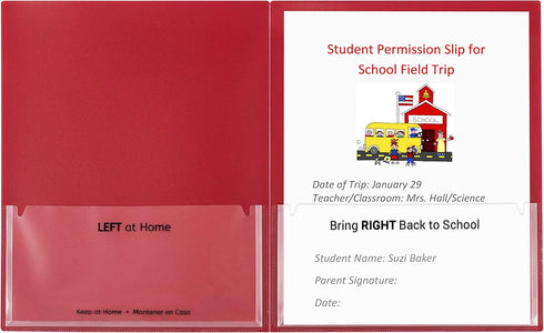 C-Line 25 per Box Classroom Connector School-to-Home Folders, Red (32004)