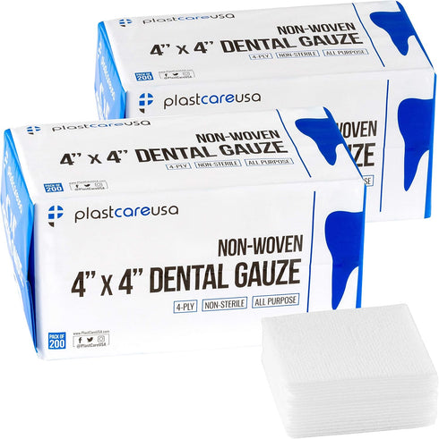 400 Count 4x4 Gauze Pads - Soft 4-Ply Non Woven Sponges -