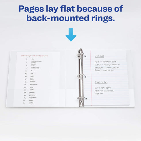 Avery Durable View Binder, 3-Inch Slant Ring, Holds 8.5 x 11 Inch Paper, White, 1 Binder (17042)