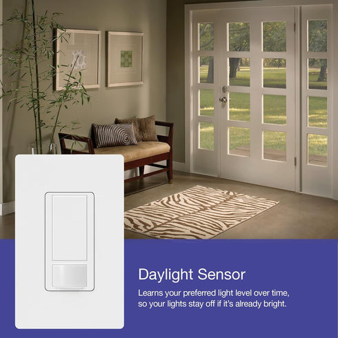Lutron Maestro MS-OPS2-WH Motion Sensor Switch, 2 Amp, Single Pole, White