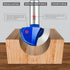 SMJXTOP 1-1/2" Set 1/2 Inch Cutting Diameter Cove Box Round Nose Router Bit Shank, Carbide Tipped Core Box Router Bit