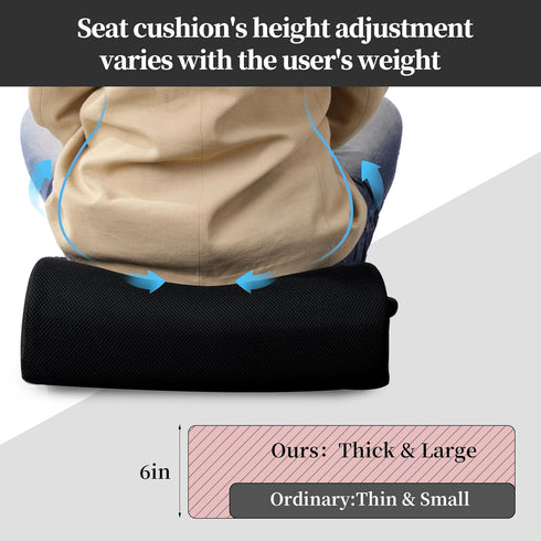 MABOZOO Relief,18 16 6 inch Extra Thick Chair Cushions,Office Chair Booster Seat Cushion to Raise Seat Height for Pain