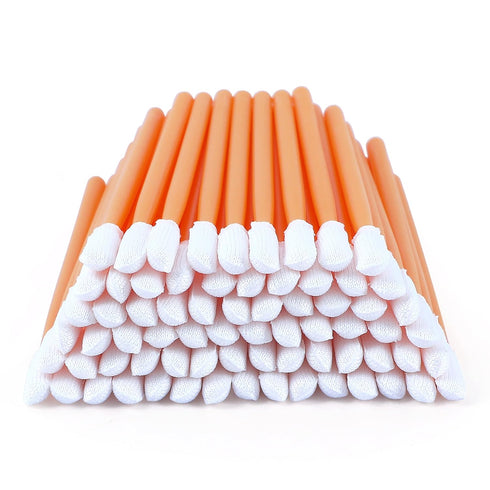 2.8" Cleaning Polyester Swabs (100 pcs, Orange, Round Head) Tiny Lint-Free Swabs General Purpose Cleanroom Swab Sticks