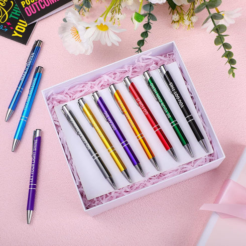 Sabary 100 Pcs Inspirational Notepads, Mini Motivational Pocket Notebooks, Ballpoint Pens Sets for School Office
