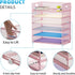 Marbrasse 6 Tier Paper Organizer Letter Tray, Mesh Desk File Organizer with Handle for Letter/A4 Office Files, Pink