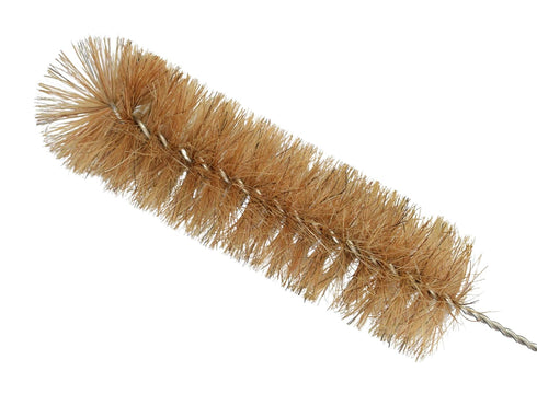EISCO 12PK Bristle Cleaning Brushes - 11.25" with Fan-Shaped Ends, Twisted Stainless Steel Wire Handle for Tubes and