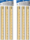 BAZIC Wooden Ruler 12" (30cm) - Single Metal Edge Measuring Drafting Rulers for Students, 2-Packs