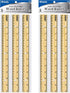 BAZIC Wooden Ruler 12" (30cm) - Single Metal Edge Measuring Drafting Rulers for Students, 2-Packs