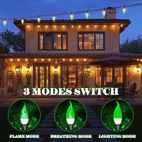 Kakolvan E12 Bulbs 3 Bulbs 6 Pack) LED Flickering Candelabra Flame Effect Light - Modes Flicker Chandelier Candle Fire
