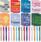 Funrous 32 Pcs Mini Motivational Journal Gift Set with Inspirational Notepads, Ballpoint Pen, Small Notebooks for
