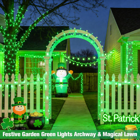 600 168Ft 8 JMEXSUSS LED Green St Patricks Day String Lights, Clear Wire Christmas Lights for Indoor Outdoor Tree Yard