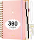 Spiral Notebook with Dividers, 360 Pages, 5 Subject College Ruled Notebook, 7.3"x10.4" for Work and School