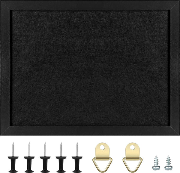 TORASO Cork Board Bulletin Board - All Black Pin Board for Office, School, Home, 17“x23"