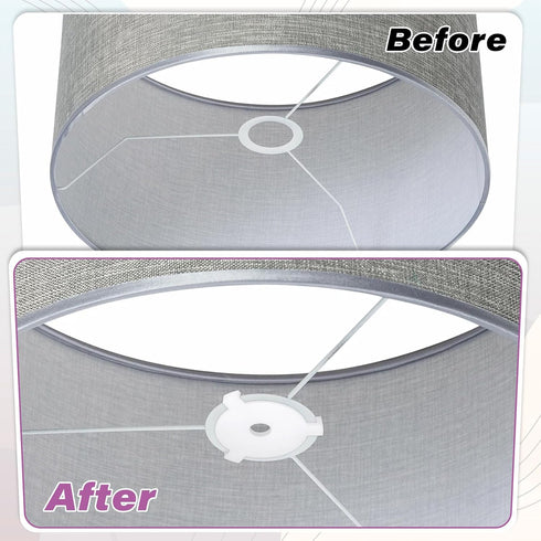 6pcs OIIKI Lamp Shade Adapter Ring, White Lamp Shade Reducer Rings, Plastic Lampshade Adapter Converter Replacement