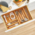 mDesign Slim Wooden Bamboo Drawer Organizer, 12" Long Stackable Storage Box for Desk Drawers and Cabinets