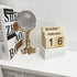 IELEPHONIX Wooden Perpetual Calendar for Desk, Metal Wood Month Date Display for Teachers, Students, Classroom, Rustic