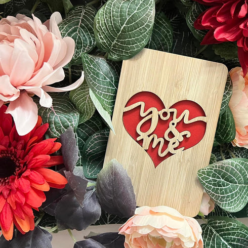 Valentines Day Card, Wooden Anniversary Christmas Cards for Wife, Husband, Memorable Gifts for Her and Him