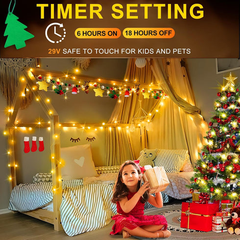 197FT 500 8 KNONEW LED Christmas Lights Outdoor String Lights Modes & Memory Fairy Light Plug in Waterproof LED String