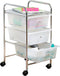 Honey-Can-Do 3-Drawer Plastic Storage Cart on Wheels, Silver