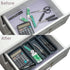 BYCY 32 PCS Desk Drawer Organizer Tool Box, Interlocking Junk Drawer Organizers with 3 Sizes for Office, Bathroom,
