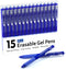 Erasable Gel Pens 15 Pack - Blue Retractable Clicker Fine Point Pens, Make Mistakes Disappear for Writing Planner and
