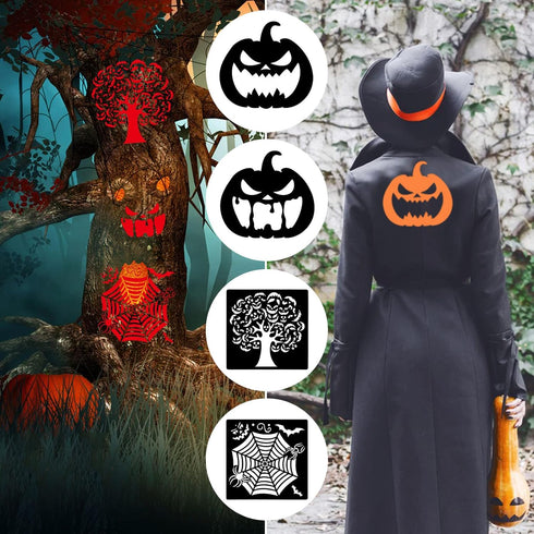 28 pcs Halloween Stencils by lyfLux - Pumpkin Carving and Painting Stencils for DIY Artistic Creation