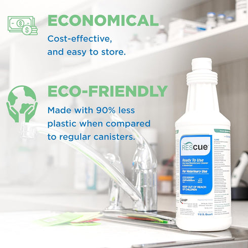 32 Nozzle REScue One-Step Ready-to-Use Disinfectant Cleaner & Deodorizer For Veterinary Use, Animal Shelters, Pet