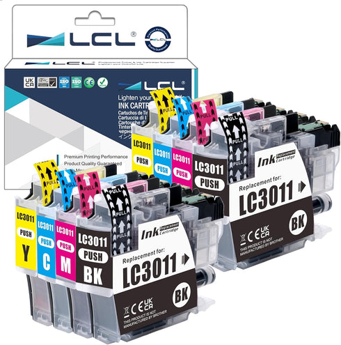 LCL Compatible Ink Cartridge Replacement for Brother LC3011 LC-3011 LC3011BK LC30113PKS LC-3011BK LC3011C LC3011M
