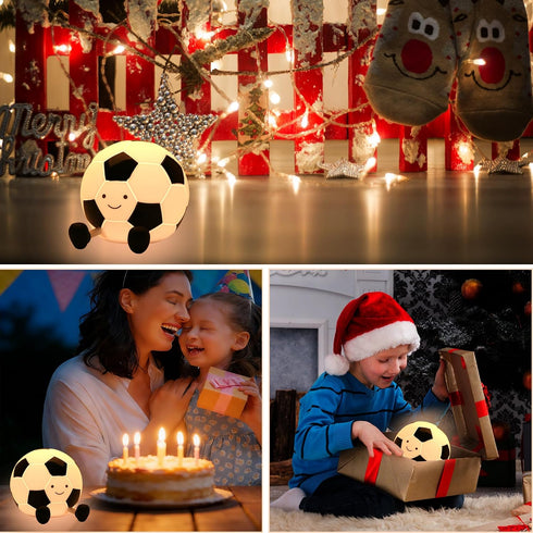 FineLiMoLa 7 Soccer Silicone Night Light for Kids,Cartoon Soccer Lamp Squishy Silicone Baby Nursery Night Light