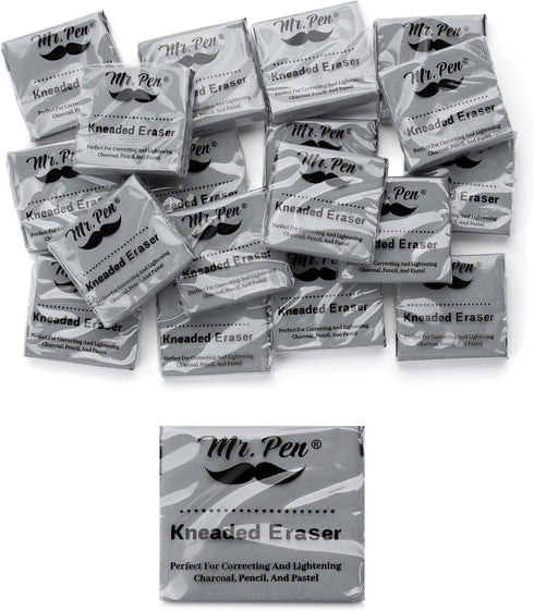 Mr. Pen Kneaded Eraser - 18 Pack Gray Kneaded Erasers for Artists, Moldable Art Erasers for Drawing
