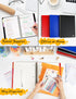 SUNEE 5 Subject Notebook, College Ruled, 300 Pages, 8.2"x10.8", 5 Pocket Colored Dividers, 3-Hole Punched Paper, Black